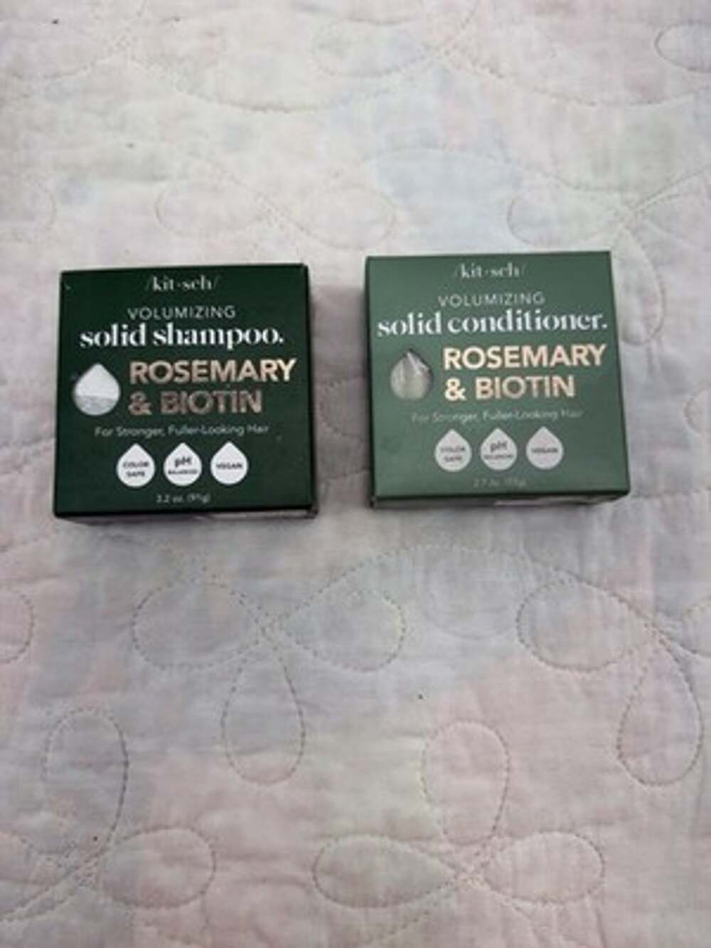 Kitsch Rosemary and Biotin Shampoo and Conditioner Bar Hair Set Full Size new